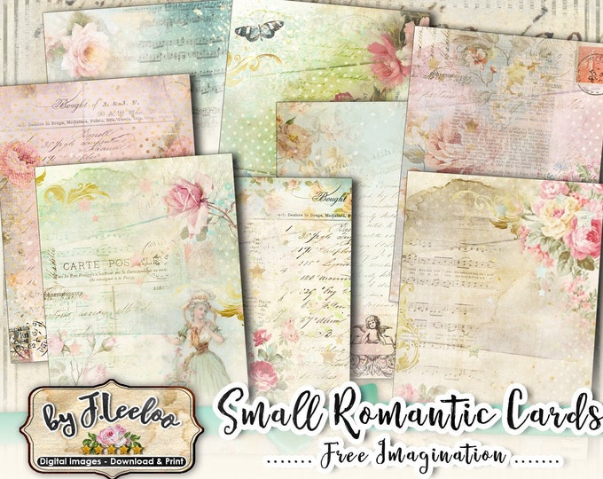 ROMANCE atc aceo Digital collage sheet for invitation greeting card jewelry holder diary art scrapbook ac311