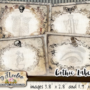 GOTHIC LABELS Potion Apotheker leer beschreibbar druckbare Tags Etikette Giftflasche Glas sofort download pp505