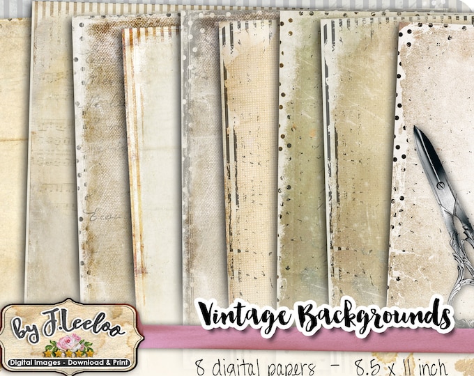VINTAGE PAPER grande 8.5x11 pollici carte shabby chic crafting squallido sfondo scrapbook istantanea scaricare diame diario stampabile pp493
