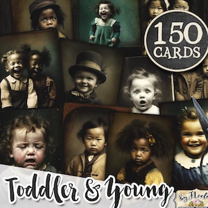 Collezione TODDLER e YOUNG 150 foto effimere stampabili / Materiali di consumo Diario di viaggio con tecniche miste / Pacchetto carino / cp004
