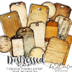 DISTRESSED BLANK 工業用ラベル 書き込み可能なスチームパンク用品 | グランジタグ エフェメラ ジャンクジャーナル | 男性的なイメージ デジタルコラージュ | tl259