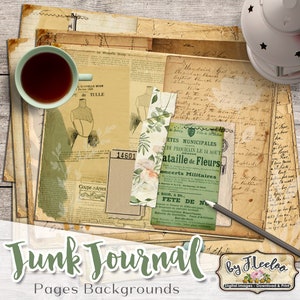JUNK JOURNAL pagine fogli collage / Journal effimeri digitali documenti scritti a mano vintage / Forniture download istantaneo stampabile / pp547