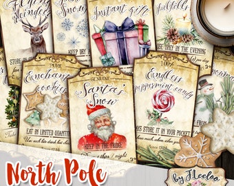 NORTH POLE Holydays Christmas apothecary for potion bottle labels Christmas Jar Labels Christmas decorations tl230