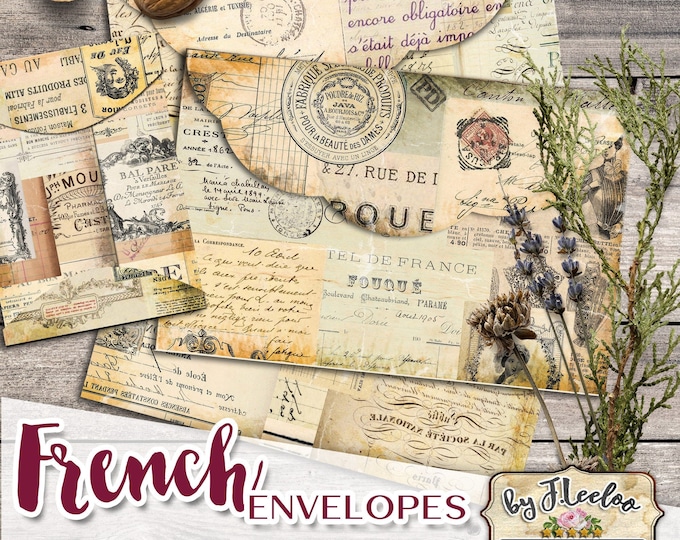 FRENCH EPHEMERA vintage shabby postcard junk journal printable diy printable diary collage sheets pp552