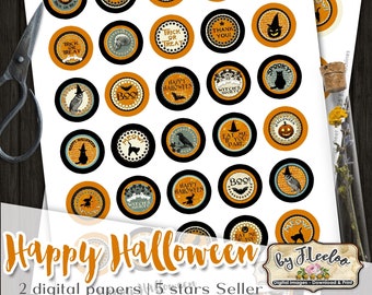 HAPPY HALLOWEEN 1.313 1.629 inch Digital collage sheet button gothic witch owl halloween poison pendant instant download printable tn226