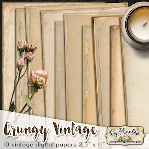 Peut inclure: Dix papiers numériques vintage dans un style vieilli et détérioré. Les papiers sont beige et crème avec un aspect usé et texturé. Les papiers mesurent 8,5 pouces par 11 pouces.