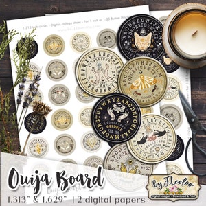 OUIJA BOARD for button machine  printable download for pendant bottle cap bezel findings cabochon magnet tn560