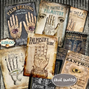 CARTÕES DE QUARIOMILA para impressão, cartões de felicitações para scrapbooking de Halloween, etiquetas para pendurar, folha de colagem digital, download instantâneo, vintage ac296