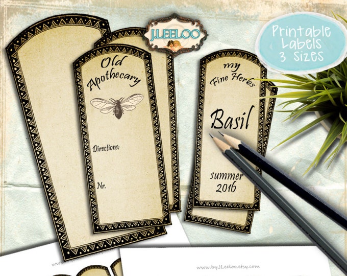 blank APOTHECARY editable printable tags label poison bottle jar labels instant download printable images digital collage sheet tl170