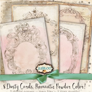 8 Cornice vittoriana shabby chic foglio collage digitaler download istantaneo stampabile pp404