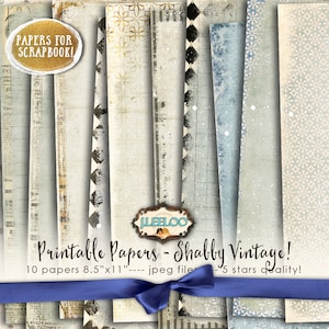 ALTES VINTAGE PAPIER große 8,5 x 11 zoll Papiere zerfetzten Hintergrund shabby chic scrapbooking sofort download pp395 zum selbst ausdrucken oder basteln