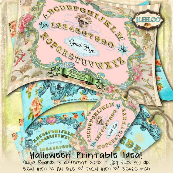 FRENCH OUIJA board halloween spirit talking large vintage paper craft greeting cards scrapbooking journaling digital collage sheet pp307