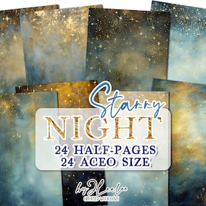 STERNENNACHT halbe Seiten Weihnachten Printable | junk journal Mixed Media Zubehör | Mittelalterliches Druckplakat Karte machen Collage Tagebuch | S.678