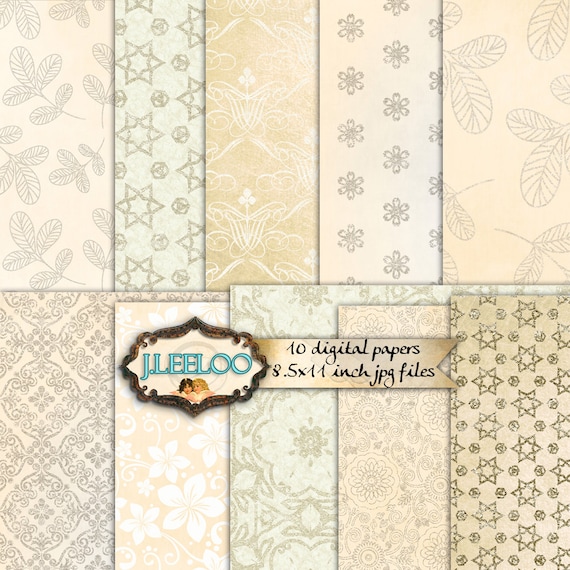 ON CHRISTMAS EVE 10 gold digital papers for scrapbook Digital collage sheet instant download digital print printable paper good pp262
