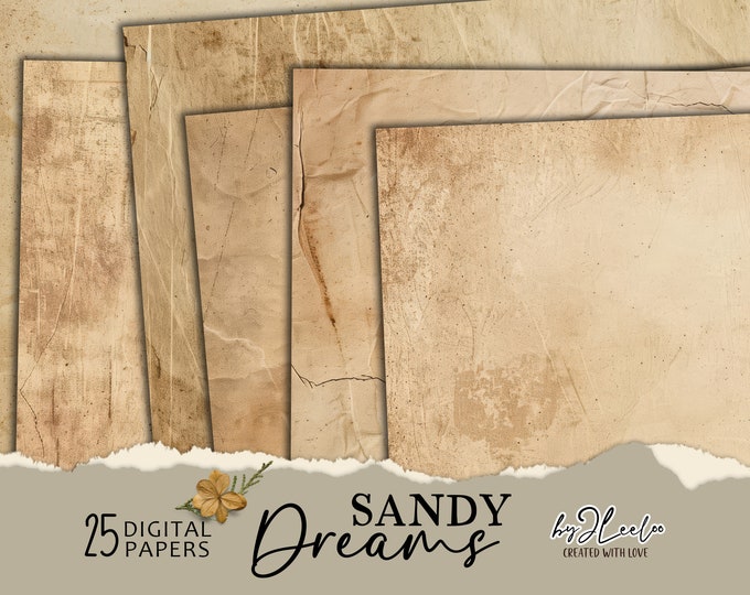 SANDY DREAMS vintage papers | nature tone texture Old Backdrops | Fine Art Textures Photo Overlays Grunge Textures - Digital Texture | pp756