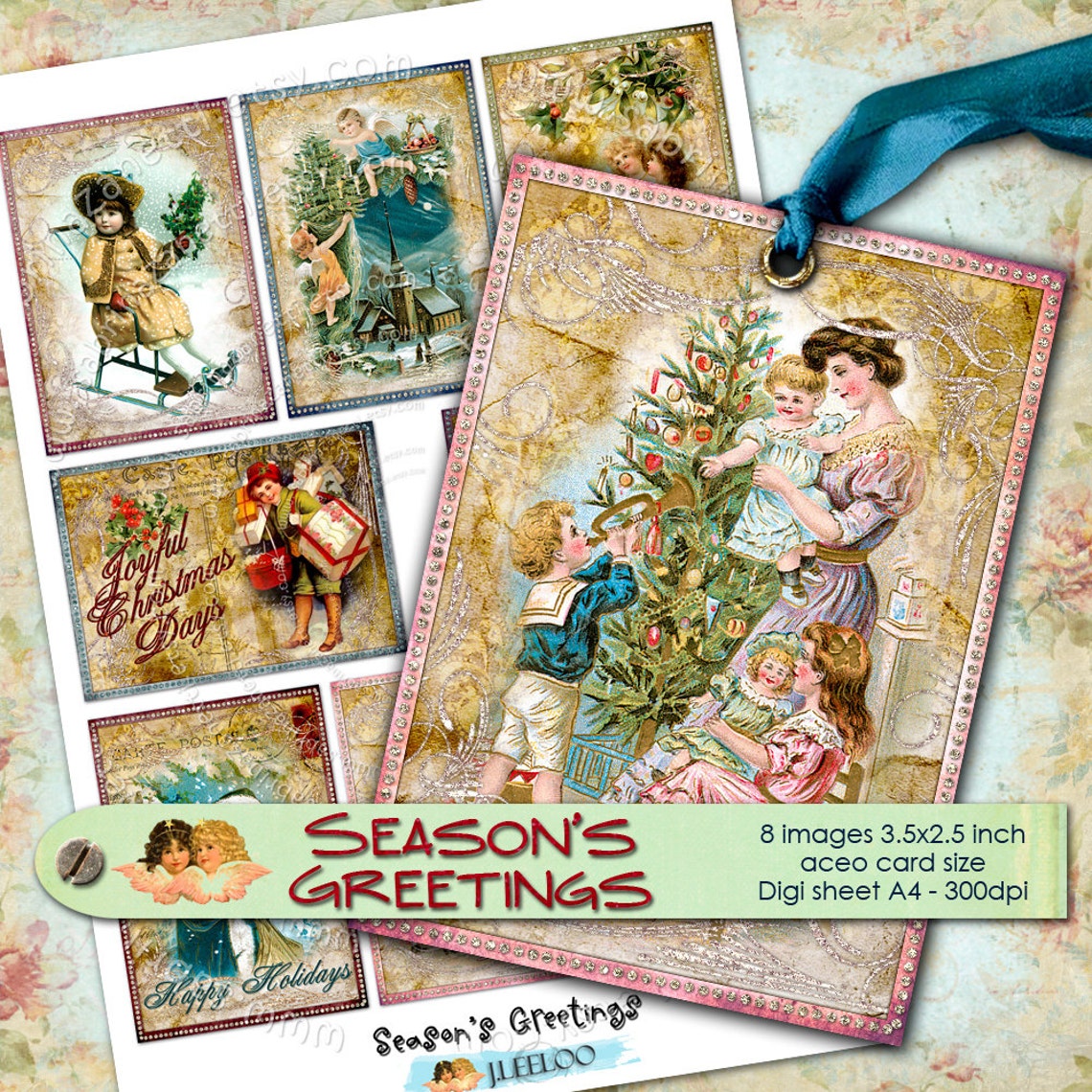 SEASON S GREETINGS Printable Holidays Gift Cards Digital | Etsy