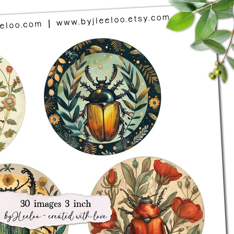 THE BEETLES 3 Inch Printable Pendant | Supplies Round Mirror Sticker ...