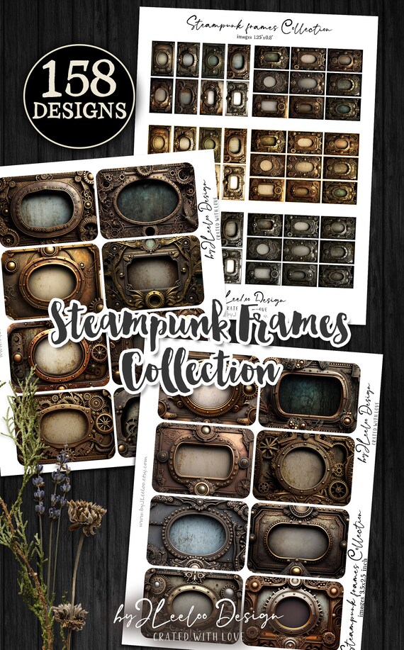 STEAMPUNK FRAMES Collection 158 Printable Images | Vintage