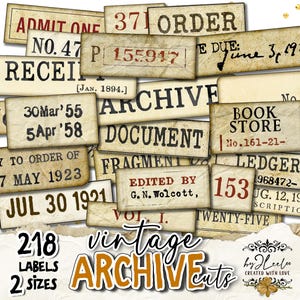 VINTAGE ARCHIV SCHNITTMUSTER Textbeschriftung druckbares Wort | altes Hauptbuch Vintage Ephemera Junk Journal | Scrapbook Tagebuch Sofort download | tl327