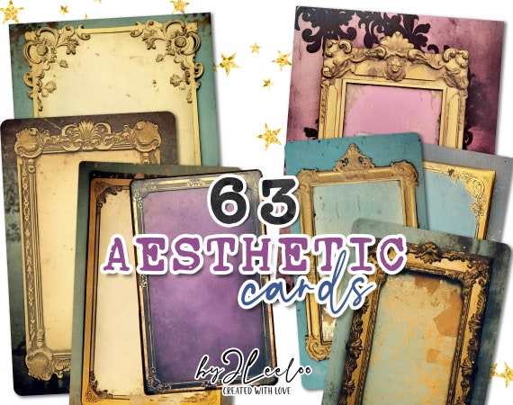 AESTHETIC CARDS paper craft supplies | fashion colors labels | grungy distressed tags ephemera junk journal | digital collage sheet | pp654