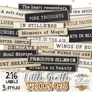 étiquettes de texte PETITES CHOSES GENTILLES | phrases vintage mots éphémères pour scrapbooking journal indésirable | Téléchargement instantané pour travaux manuels | tl325