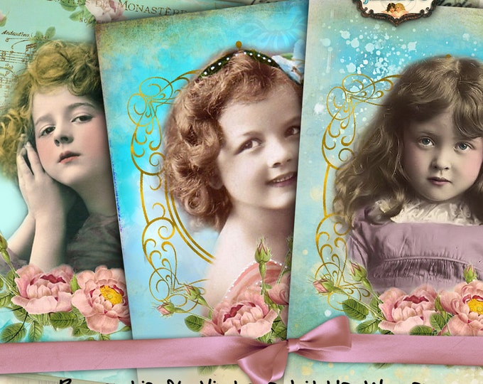 CHILDHOOD MEMORIES aceo printable paper craft | Digital collage sheet instant download journal scrapbook downloadable greeting card | ac290