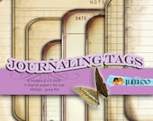 JOURNALING TAGS editable cards vintage for scrapbook journal diary art altered instant download Digital collage sheet printable pp136