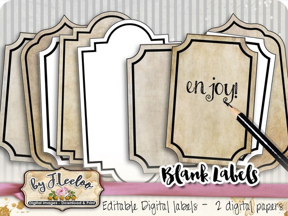 BLANK LABELS editable printable apothecary tags poison bottle jar labels instant download printable images digital collage sheet tl218