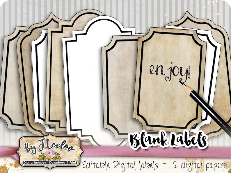 BLANK LABELS Editable Printable Apothecary Tags Poison Bottle Jar ...