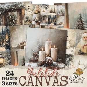 TELA DE YULETIDE 3 tamanhos | Decoração de casa vintage de Natal fundo rústico | Etiqueta de pano de fundo de diário de lixo de feriados | Uso comercial | pp878