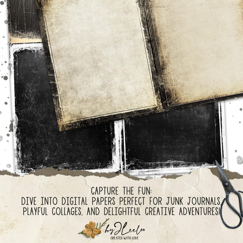 GRUNGE FRAMES 3 Sizes Ivory and Black Photo Backdrops Vintage