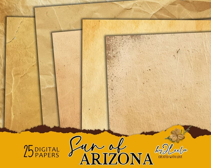 SUN OF ARIZONA pages vintage backdrops | yellow digital old and wrinkled paper images | backgrounds distressed antique gold texture | pp760