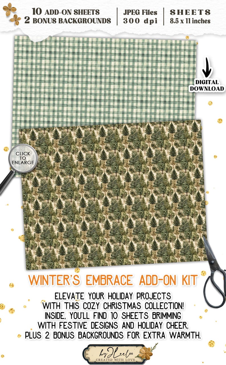 WINTER'S EMBRACE Add-on Kit Junk Journal Pages Printable | Enchanted ...