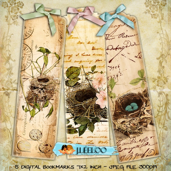 YOU ARE My NEST Printable Bookmarks Digital Collage Sheet Nest Etsy