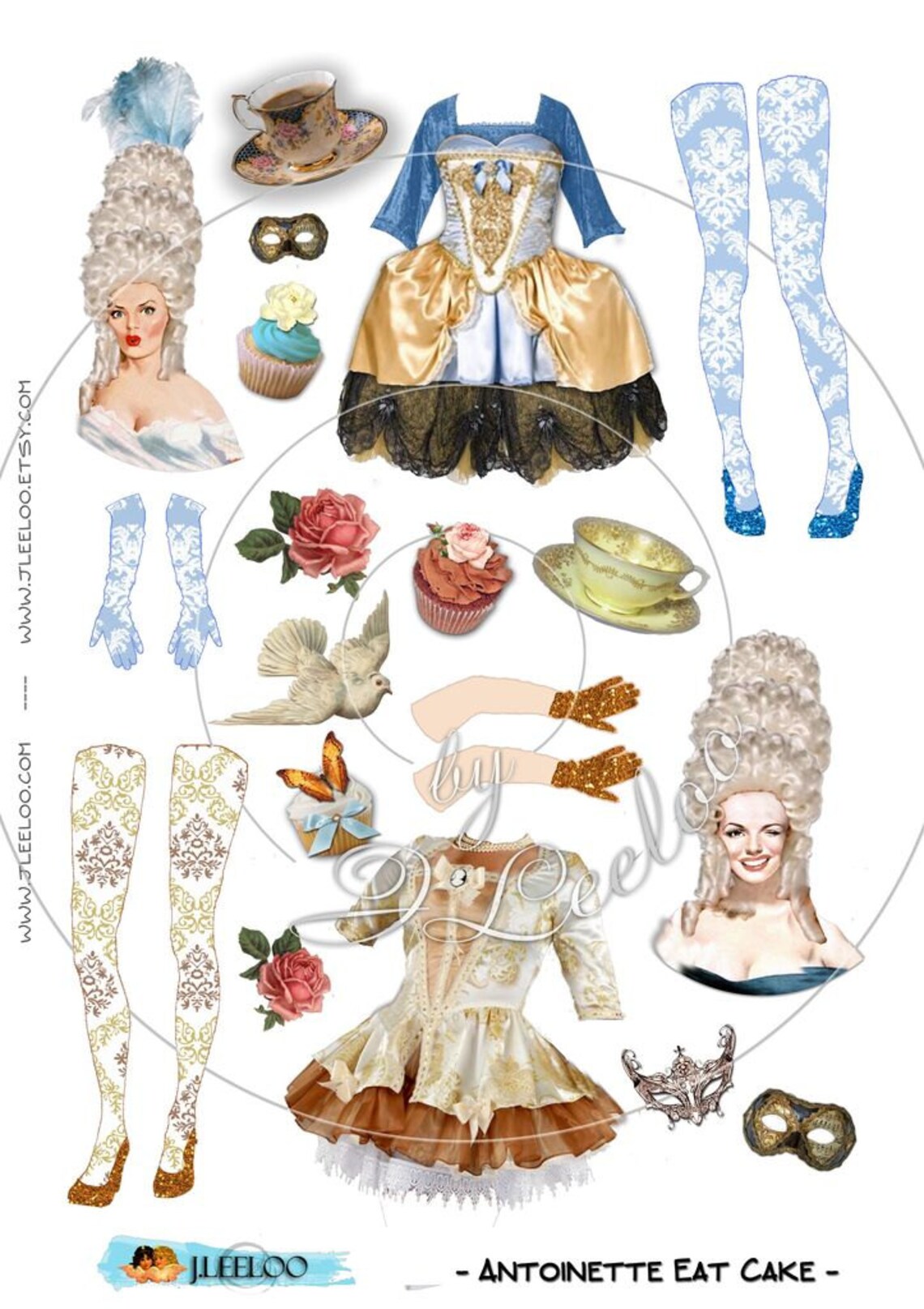 PAPER DOLL digital altered art for journal page scrapbooking Etsy