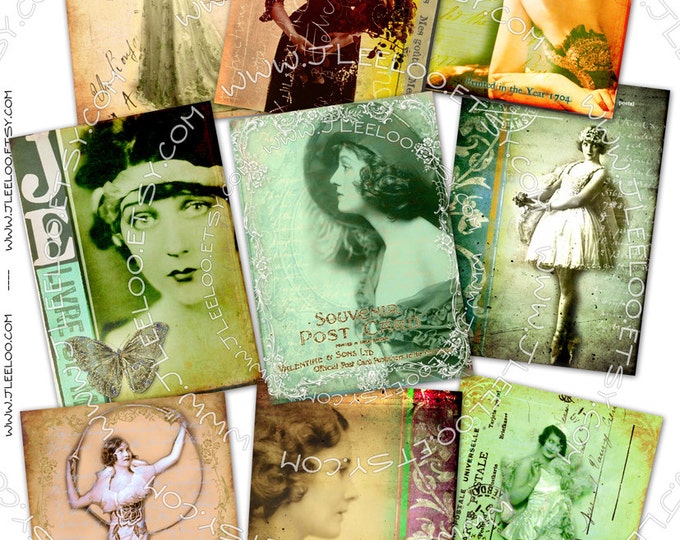 ONLY FoR YOUR EYES old photo aceo size Digital collage sheet instant download printable invitation cards scrapbooking background ac191