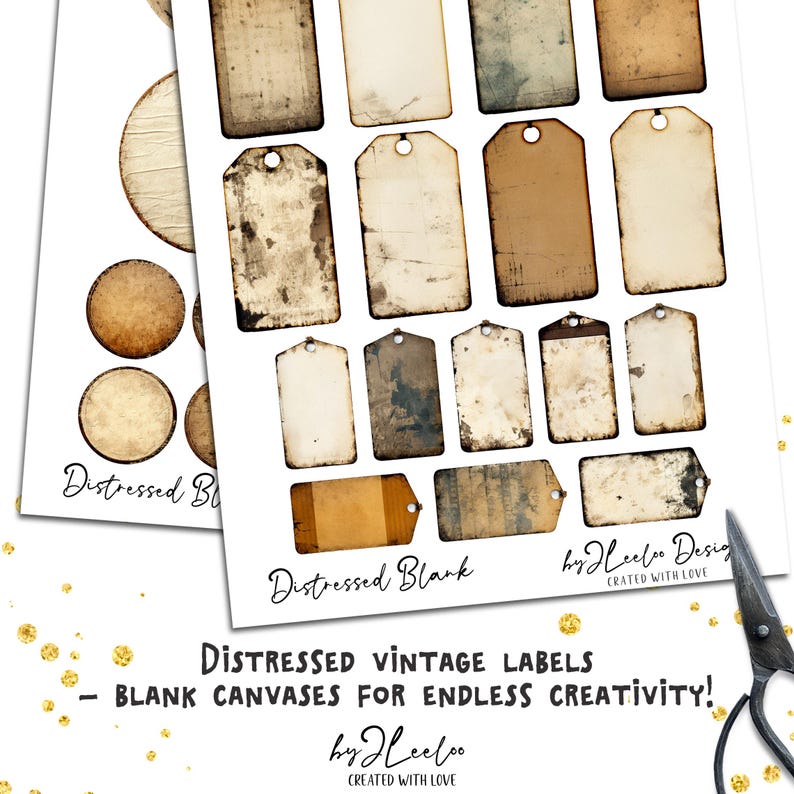 Distressed Blank Vintage Labels & Tags – Industrial Steampunk Ephemera ...