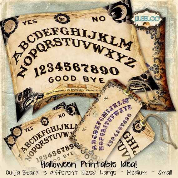OUIJA BOARD halloween spirit talking gothic large 3 size instant download scrapbooking vintage journaling digital collage sheet pp306