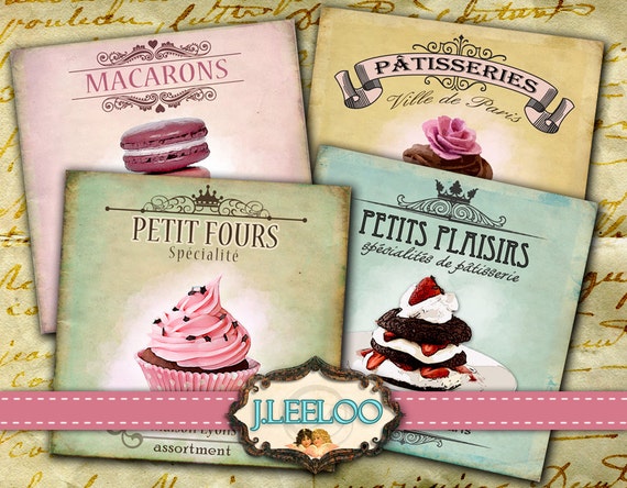 Digital collage sheet SWEET COASTER macarons digital graphic card making scrapbook diary instant download print paper goods pp248