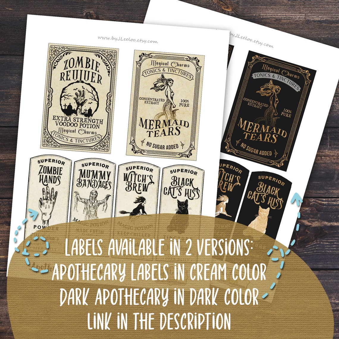 DARK APOTHECARY Printable Potion Poison Tags Label Bottle Jar Labels ...