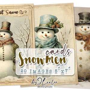 CARTES DE NEIGE Carte postale vintage de 5 x 7 pouces | Fournitures de journal de Noël pour la fabrication de cartes éphémères | illustration de scrapbooking auto-imprimable | page 648