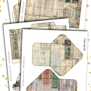 May include: A collection of vintage-style paper ephemera, including envelopes and documents, with aged textures, stamps, and handwritten notes. The design features the text "Archived Mail" and "by JLeeloo created with love".