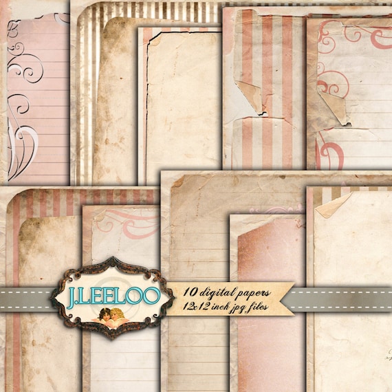 CHIC PINK PAPERS large 12x12 inch distressed backgrounds texture for scrapbook Digital collage sheet  instant download printable pp260