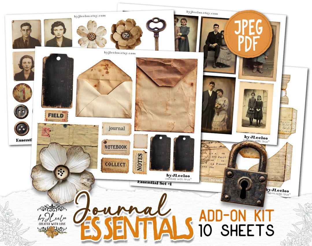 JOURNAL ESSENTIAL Add-on Kit Junk Journal Pages Printable | Digiscrap ...