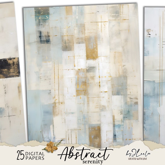 ABSTRACT SERENITY papers | Industrial Junk Journal background Distressed grunge card making collage digital poster | Home decoration | pp693
