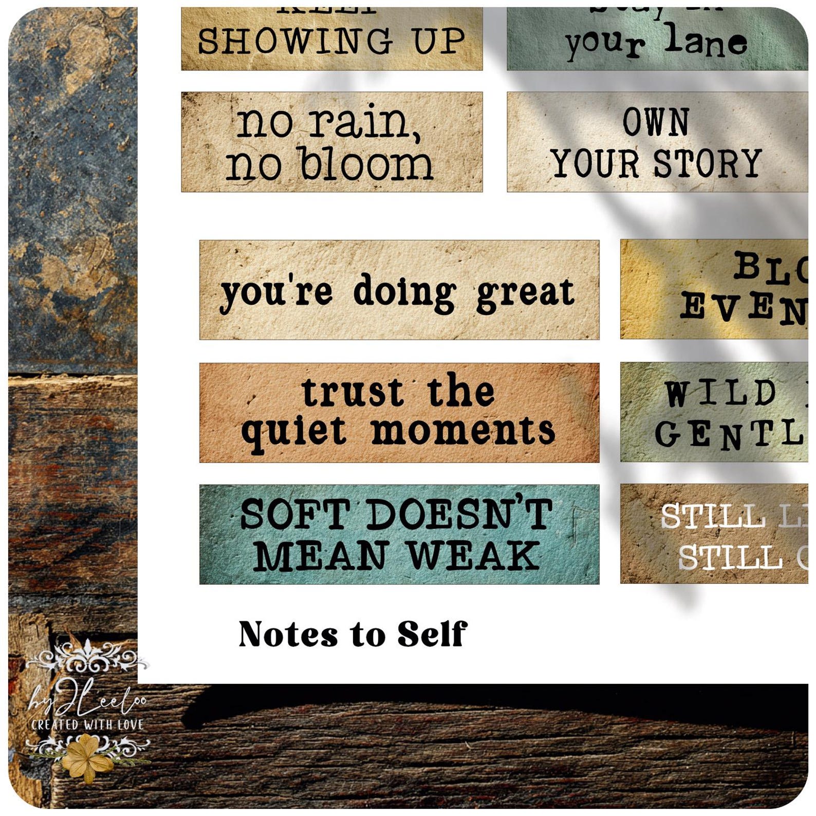 NOTES TO SELF Inspirational Phrases Words Tags | Modern Positive Quote ...