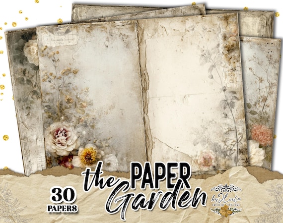 THE PAPER GARDEN – Vintage Botanical Junk Journal Pages, Nostalgic Victorian Floral, Antique Ephemera | ppK49