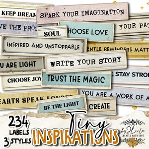 PETITES INSPIRATIONS Mots imprimables | Éphémères de texte vintage grungy pour journal indésirable Scrapbook Diary Cut Paste | Téléchargement instantané | tl324