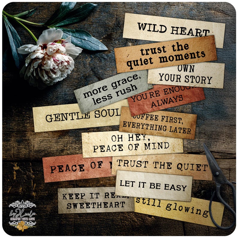Tag Inspiration NOTES TO SELF Inspirational Phrases Words Tags | Modern Positive Quote ...