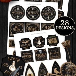DARK APOTHECARY Printable Potion Poison Tags Label Bottle Jar Labels ...